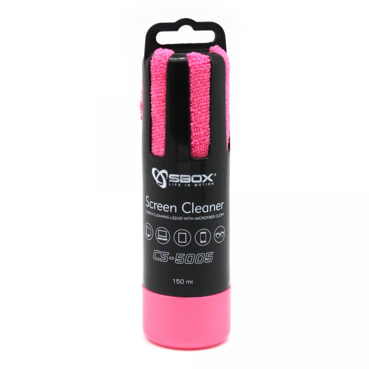 SBOX screen cleaner with microfiber cloth CS-5005 pink