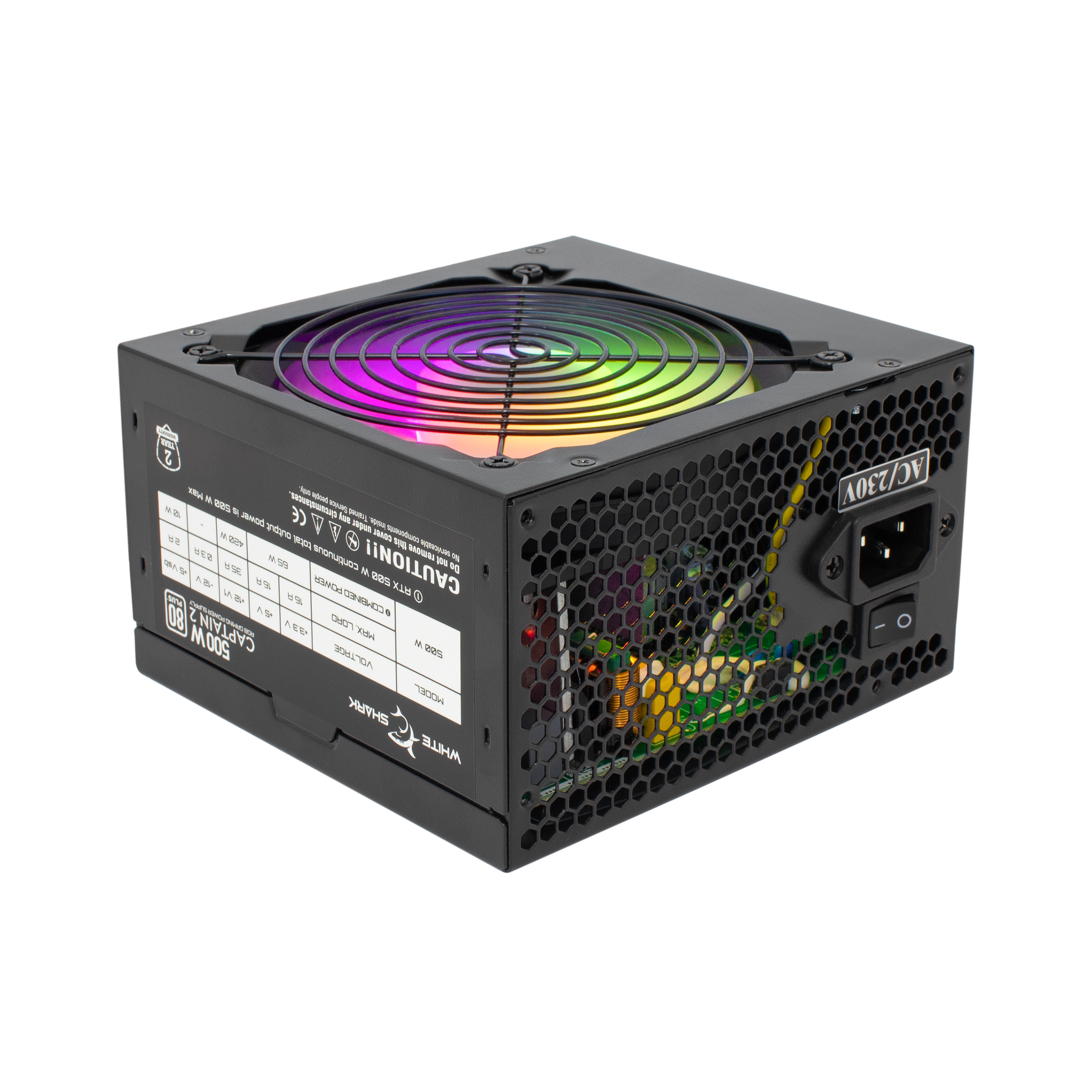 WHITE SHARK RGB power supply 500W 80PLUS GPSU-W500F CAPTAIN-2