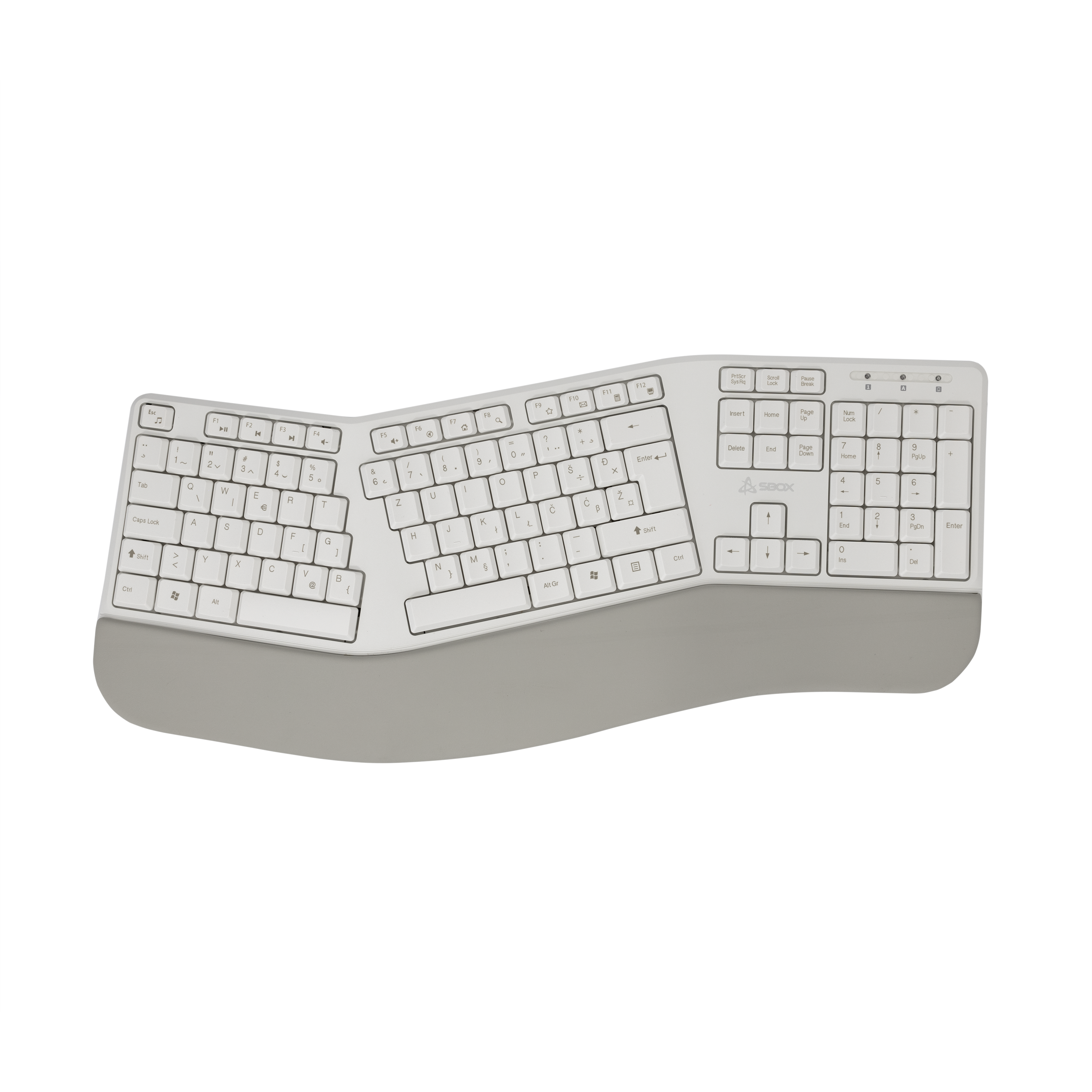 SBOX ergonomic wireless keyboard WK-905 beige CRO