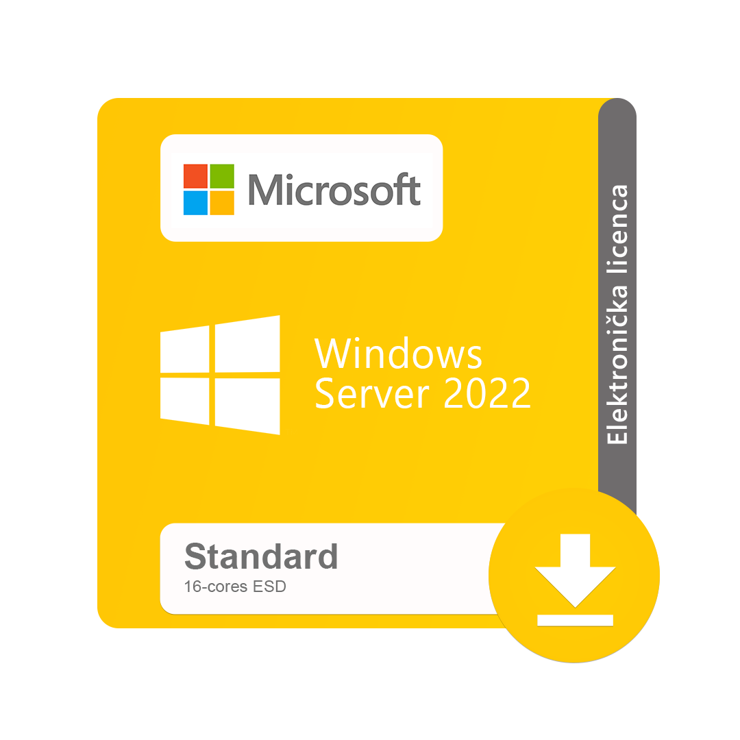 Windows Server 2022 Standard (16‐cores) ESD digital license
