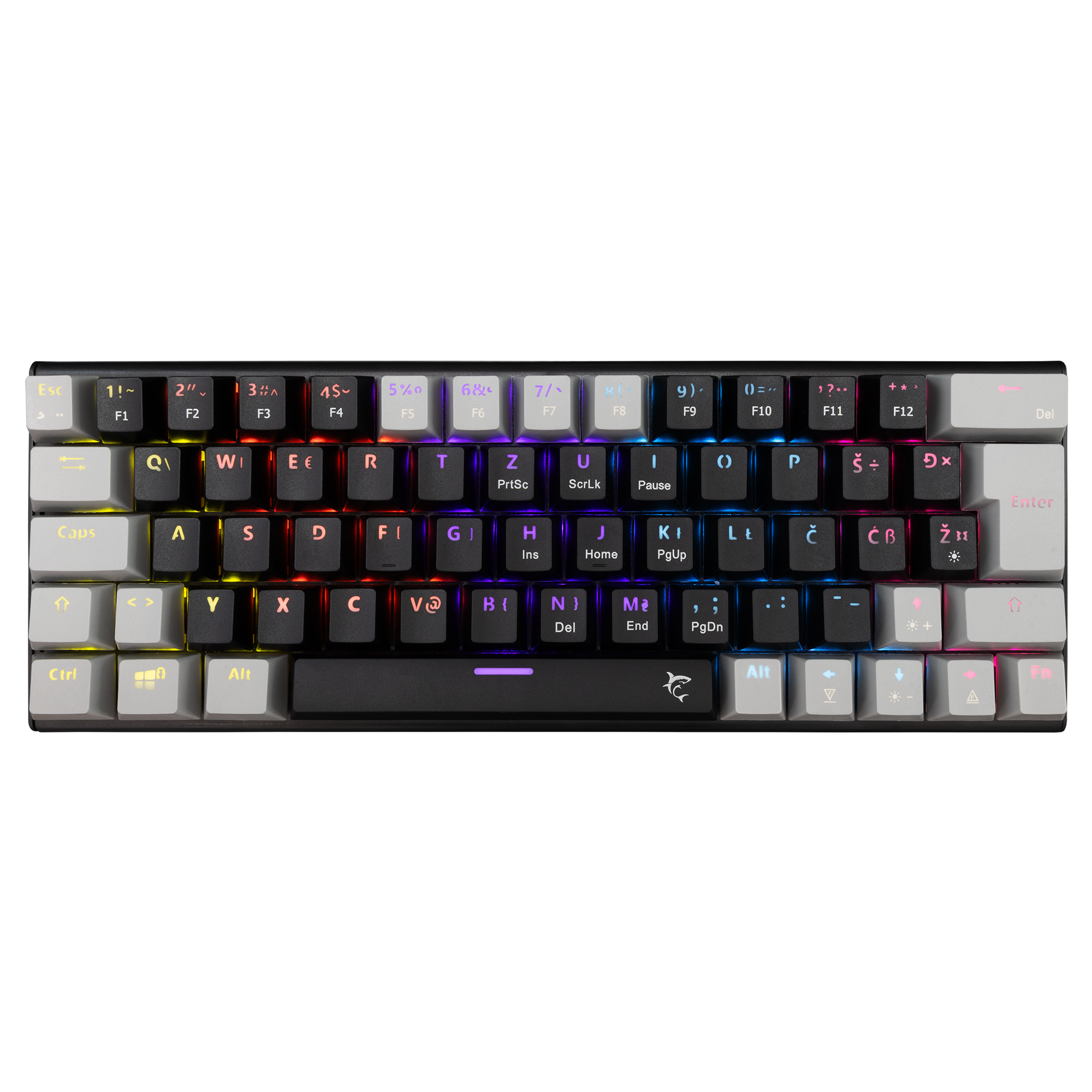 WHITE SHARK gaming mechanical keyboard  GK-002112V2 WAKIZASHI-2 black gray HR-red. sw