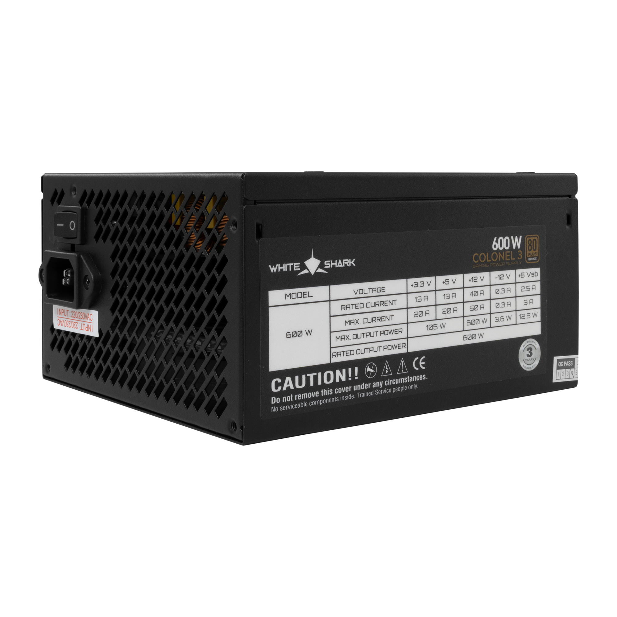 WHITE SHARK power supply 600W 80PLUS Bronze GPSU-B600S COLONEL-3