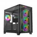 BIT FORCE Mid Tower ARGB Gaming PC Case CUBE ARGB-TGC-PWM4