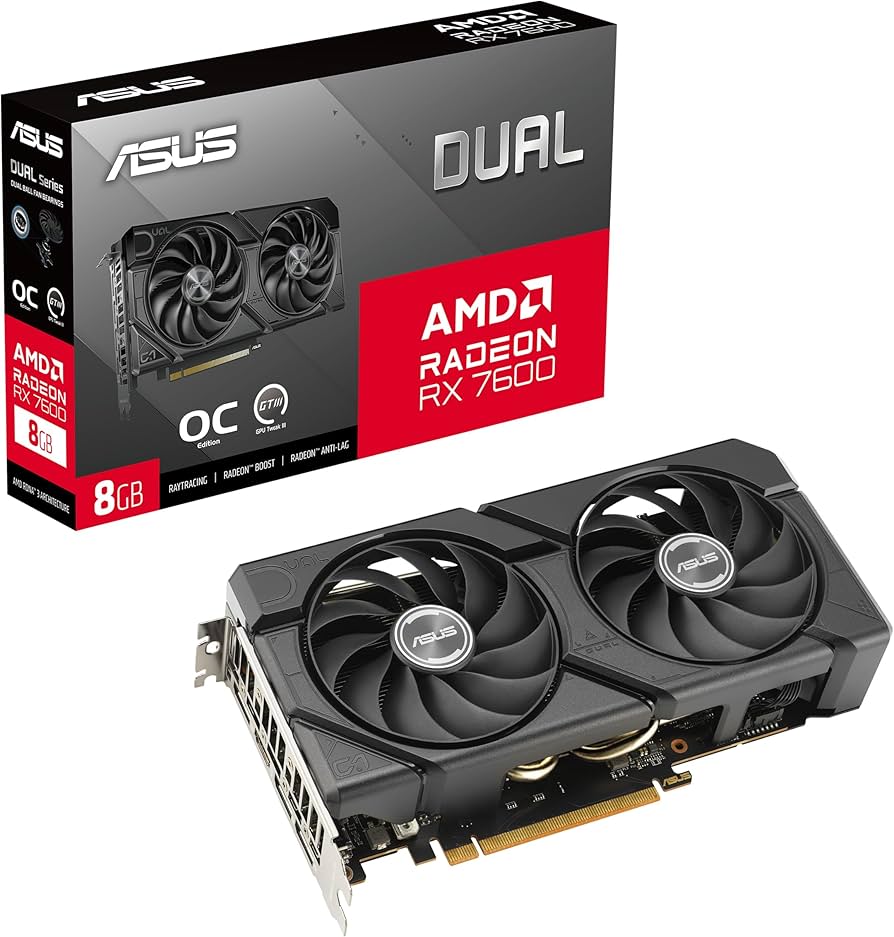 ASUS grafička kartica AMD Radeon RX 7600 Dual EVO OC, 8GB GDDR6