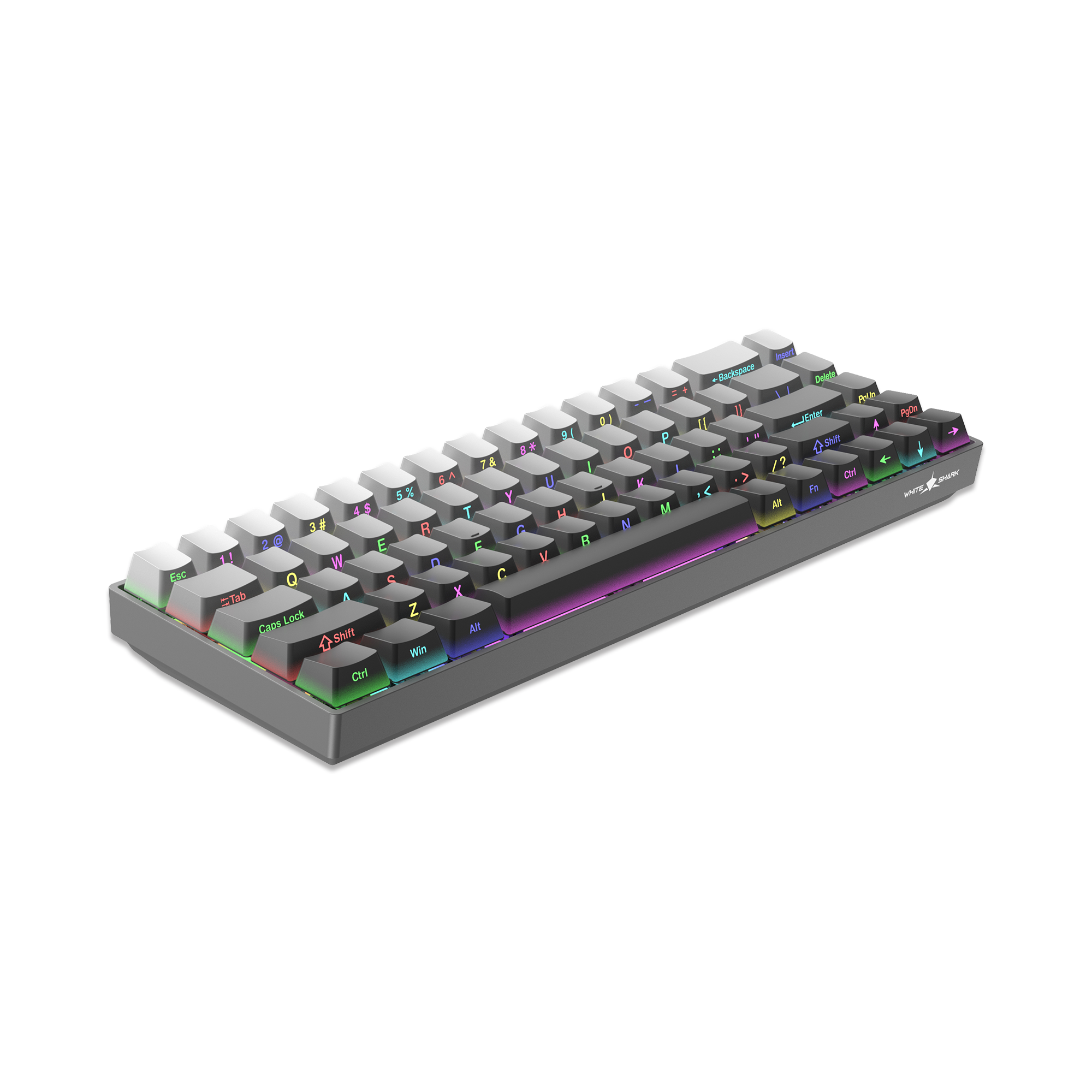 WHITE SHARK gaming tipkovnica GK-007721 NUNCHAKU gradient siva pl.sw. US